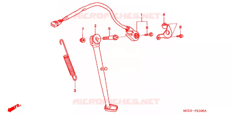 HOOFD STANDAARD/REMPEDAAL Honda MOTO 400 NX 2009  NX4008