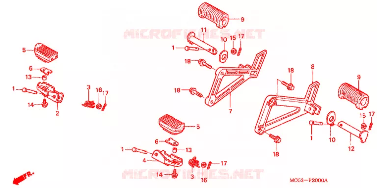 OPSTAP/KICKARM/ WISSEL PEDAAL Honda MOTO 400 NX 2009  NX4008