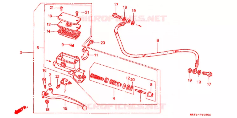 ACHTER REM HOOFD CILINDER Honda MOTO 800 PC800 1990  PC800L