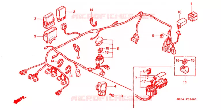 BEDRADINGSBUNDEL/ACCU Honda MOTO 800 PC800 1990  PC800L