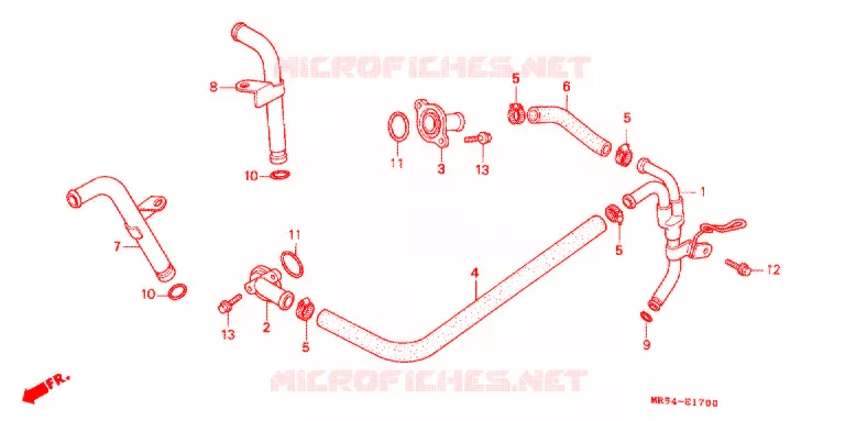 WATER PIJP Honda MOTO 800 PC800 1990  PC800L