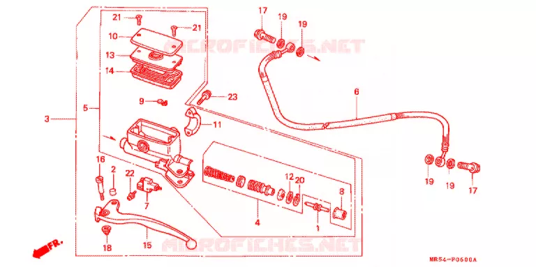ACHTER REM HOOFD CILINDER Honda MOTO 800 PC800 1990  PC800L