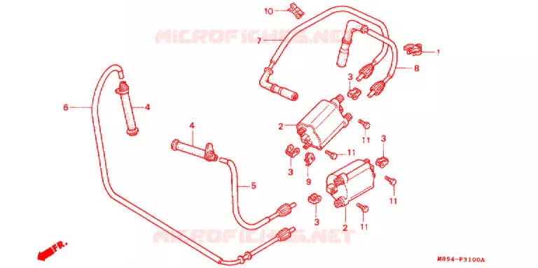 BEDRADINGSBUNDEL/ ONTSTEKINGSSPOEL/ACCU Honda MOTO 800 PC800 1994  PC800R