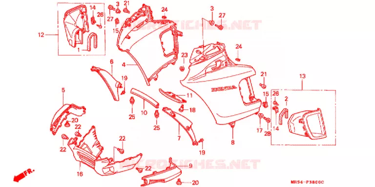 ZITTING/ACHTER KAP Honda MOTO 800 PC800 1995  PC800S