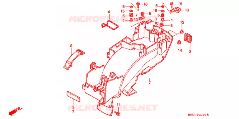 ACHTER STROOMLIJNKAP Honda MOTO 400 RVF 1994  RVF400RR