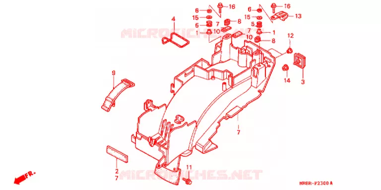 ACHTER STROOMLIJNKAP Honda MOTO 400 RVF 1996  RVF400RT