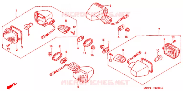 KNIPPERLICHT(2) Honda MOTO 1000 RC 2001  RVT1000R1
