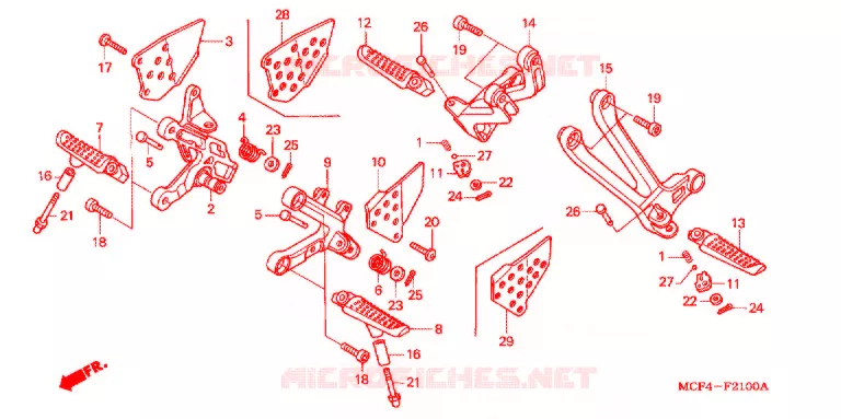 OPSTAP/KICKARM/ WISSEL PEDAAL Honda MOTO 1000 RC 2001  RVT1000R1