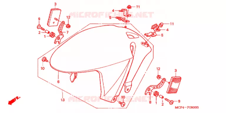 VOORSPATBORD Honda MOTO 1000 RC 2001  RVT1000R1