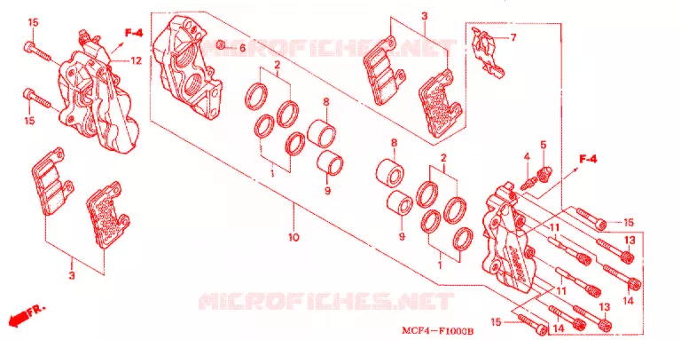 VOOR REMKLAUW Honda MOTO 1000 RC 2002  RVT1000R2