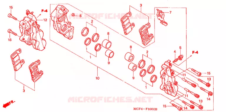 VOOR REMKLAUW Honda MOTO 1000 RC 2003  RVT1000R3