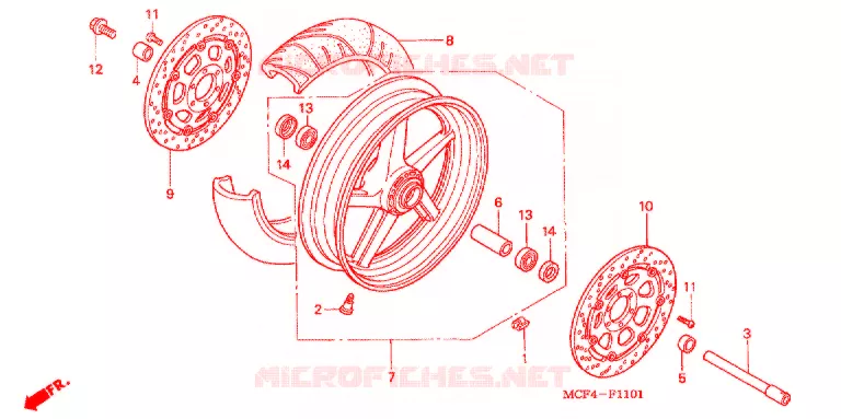 VOORWIEL ('02-'05) Honda MOTO 1000 RC 2003  RVT1000R3