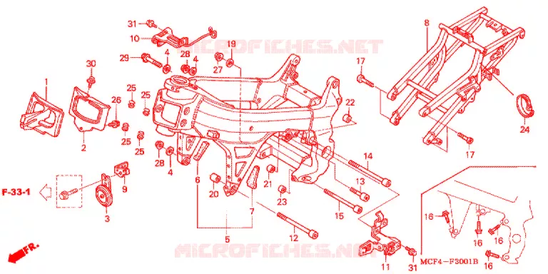 FRAME CHASSIS ('02-'05) Honda MOTO 1000 RC 2004  RVT1000R4