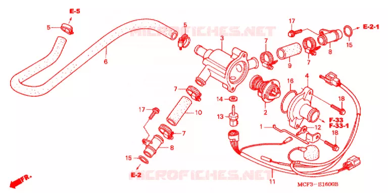 WATER PIJP Honda MOTO 1000 RC 2004  RVT1000R4