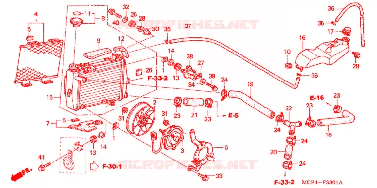 RADIATOR (D.) ('02-'05) Honda MOTO 1000 RC 2005  RVT1000R5