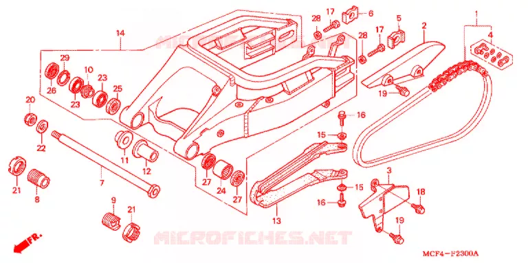 ACHTERBRUG ('00/'01) Honda MOTO 1000 RC 2000  RVT1000RY