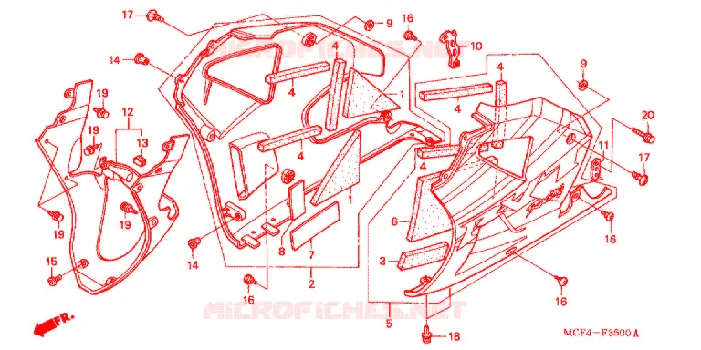 ONDER KAP ('00/'01) Honda MOTO 1000 RC 2000  RVT1000RY