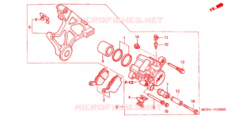 ACHTER REMKLAUW Honda MOTO 1000 RC 2000  RVT1000RY