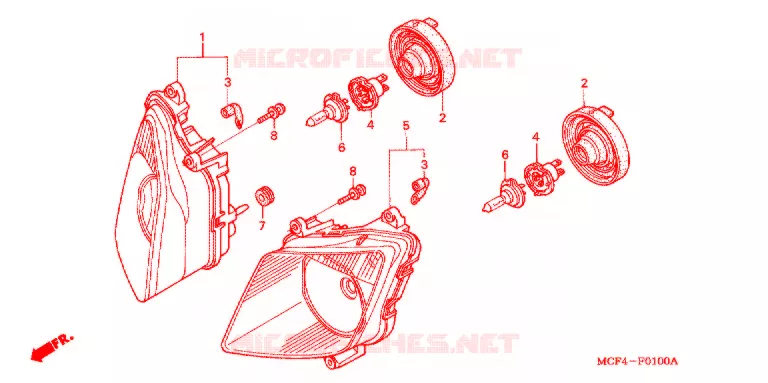 KOPLAMP Honda MOTO 1000 RC 2000  RVT1000RY