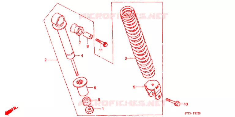 HOOFD STANDAARD/REMPEDAAL Honda SCOOTER 50 VISION 1996  SA502R