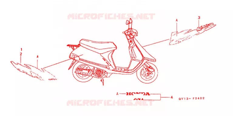 STICKERS (3) Honda SCOOTER 50 VISION 1996  SA502R