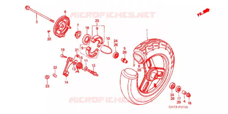 VOOR WIEL Honda SCOOTER 50 ELITE 1990  SA50L