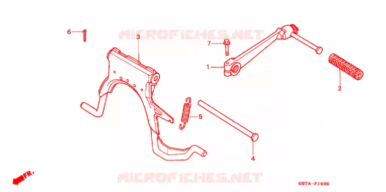 HOOFD STANDAARD/REMPEDAAL Honda SCOOTER 50 ELITE 1996  SA50T