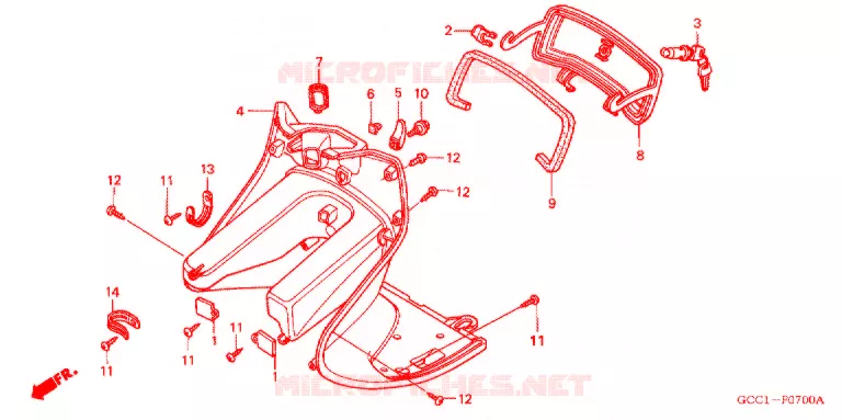 BINNEN BOX Honda SCOOTER 100 SPACY 2003  SCR100WH3