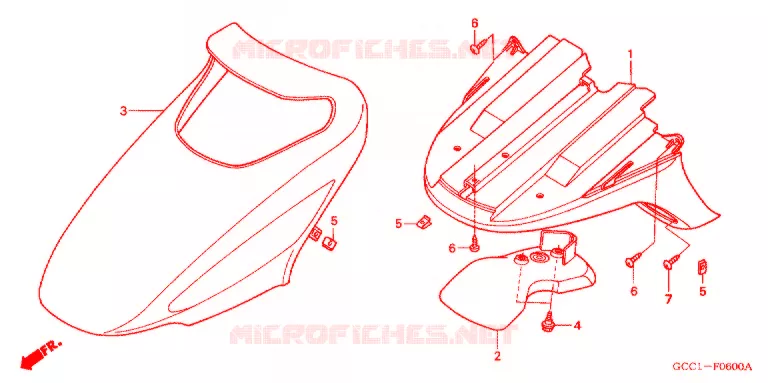 VOORSPATBORD Honda SCOOTER 100 SPACY 2003  SCR100WH3