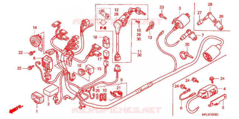BEDRADINGSBUNDEL (SCV100CM2,5) Honda SCOOTER 100 ACTIVA 2002  SCV100CM2