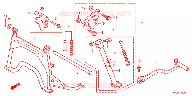 KICKSTARTER ARM/STANDAARD Honda SCOOTER 100 ACTIVA 2004  SCV100CM2
