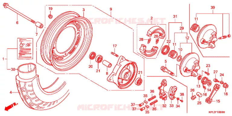 VOORWIEL (SCV100CM2,5/SCV1109,B) Honda SCOOTER 100 ACTIVA 2002  SCV100CM2