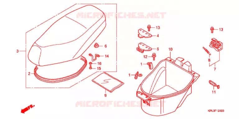 ZITTING/ BAGAGEBOX (SCV100CM2,5) Honda SCOOTER 100 ACTIVA 2004  SCV100CM2