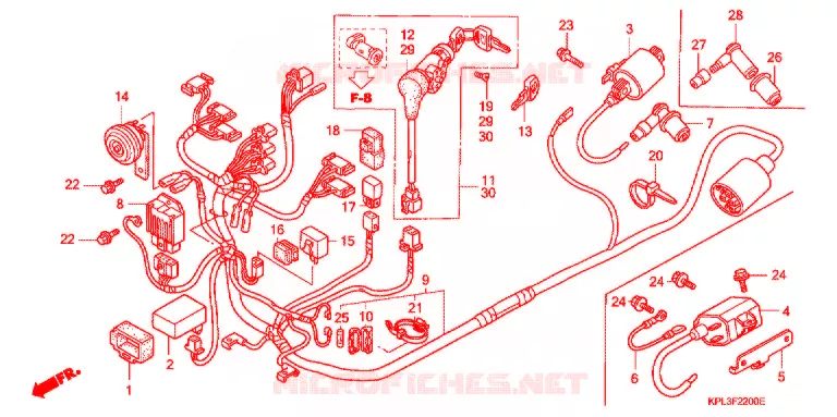 BEDRADINGSBUNDEL (SCV100CM2,5) Honda SCOOTER 100 ACTIVA 2003  SCV100CM2