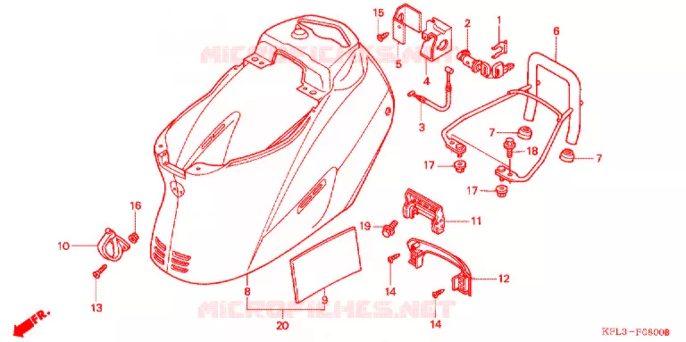 KONTPANEEL MIDDEN (SCV100CM2,5) Honda SCOOTER 100 ACTIVA 2003  SCV100CM2
