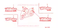EMBLEEM/STREEP (1) voor Honda 50 LIVE DIO WHITE 1994