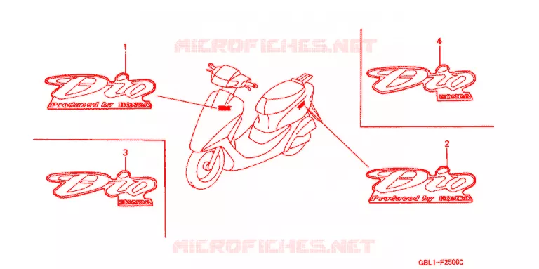 EMBLEEM/STREEP (1) Honda SCOOTER 50 DIO 1995  SK50MS