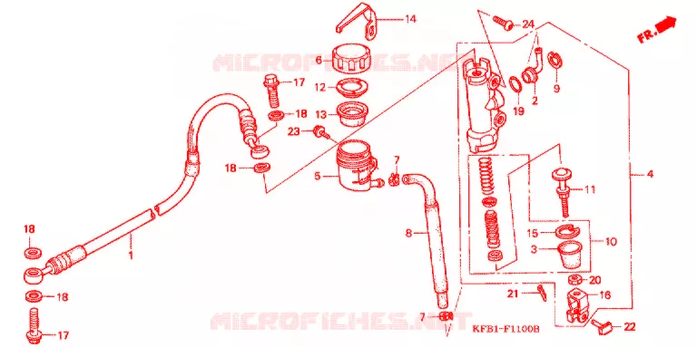 ACHTER REM HOOFD CILINDER Honda MOTO 230 SL 2002  SL2301