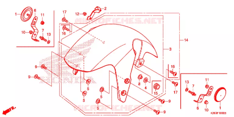 VOORSPATBORD Honda MOTO 125 MSX 2016  MSX125F