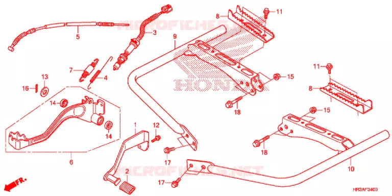 PEDAAL/OPSTAP Honda ATV 420 FOURTRAX 2015  TRX420FM1F