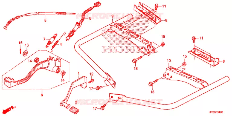 PEDAAL/OPSTAP Honda ATV 420 FOURTRAX 2016  TRX420FM1G