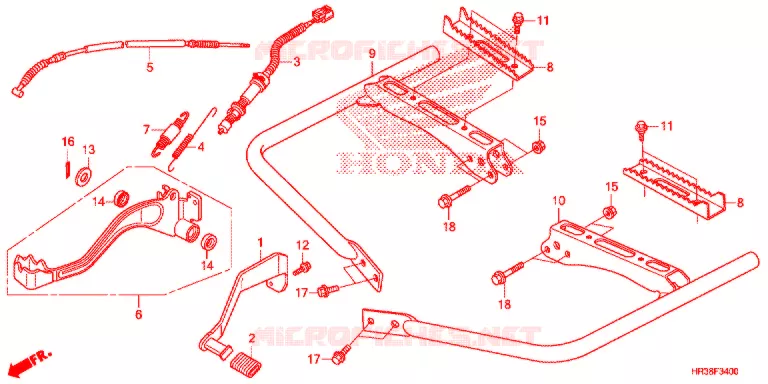 PEDAAL/OPSTAP Honda ATV 420 FOURTRAX 2016  TRX420FM1G