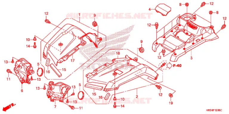 VOORSPATBORD Honda ATV 420 FOURTRAX 2014  TRX420FM2E