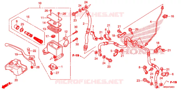 VOOR REM HOOFD CILINDER Honda ATV 420 FOURTRAX 2015  TRX420FM2F