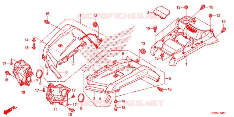 VOORSPATBORD Honda ATV 420 FOURTRAX 2015  TRX420FM2F