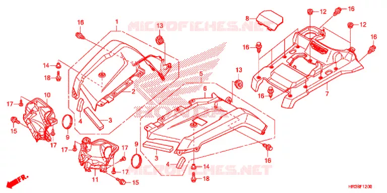 VOORSPATBORD Honda ATV 420 FOURTRAX 2016  TRX420FM2G