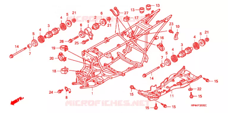FRAME CHASSIS Honda ATV 420 FOURTRAX 2007  TRX420FM7