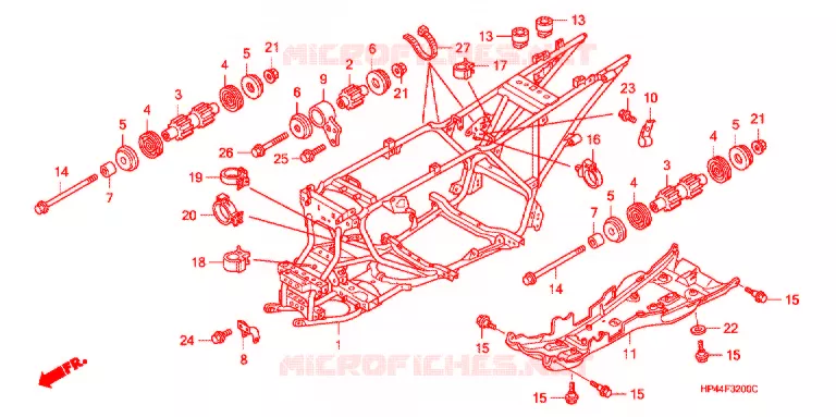 FRAME CHASSIS Honda ATV 420 FOURTRAX 2008  TRX420FM8