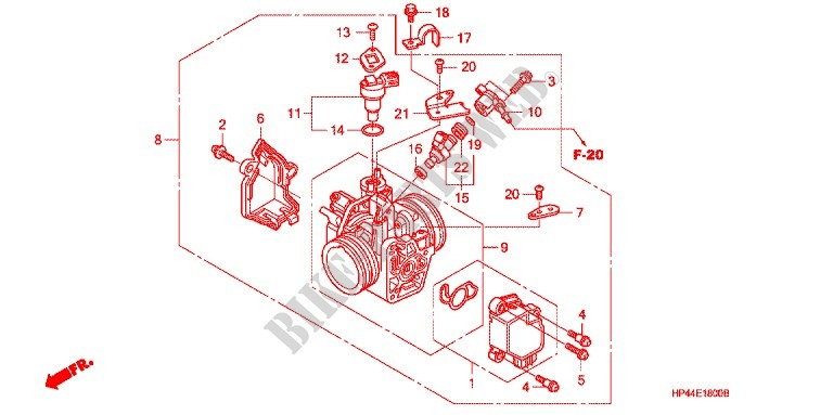 GAS HUIS voor Honda FOURTRAX 420 RANCHER 4X4 Manual Shift 2008
