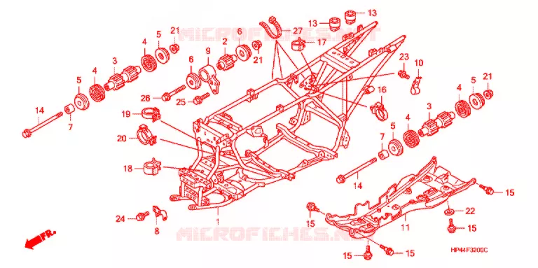FRAME CHASSIS Honda ATV 420 FOURTRAX 2008  TRX420FM8